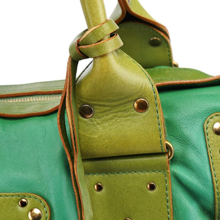 Chloe Green Leather Boston Tote Bag