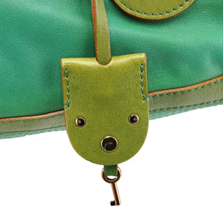 Chloe Green Leather Boston Tote Bag