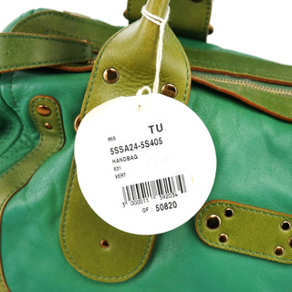 Chloe Green Leather Boston Tote Bag
