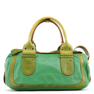 Chloe Green Leather Boston Tote Bag