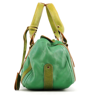Chloe Green Leather Boston Tote Bag