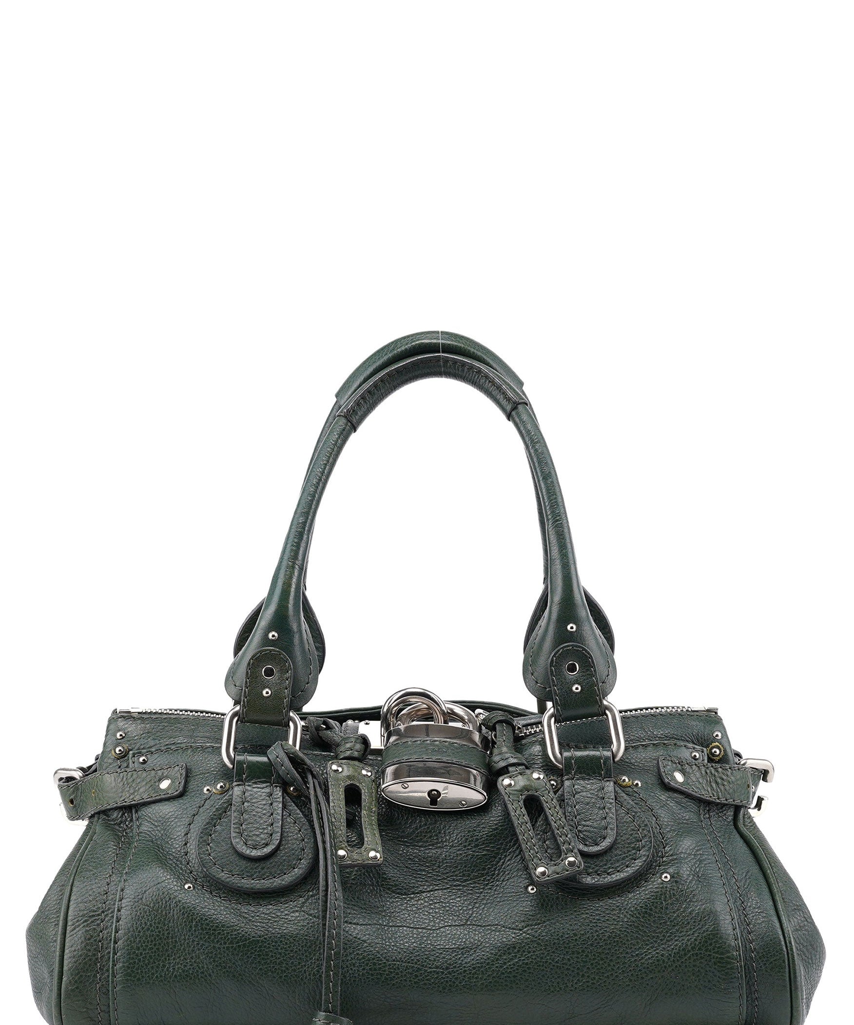 Chloé Green Leather Paddington Shoulder Bag