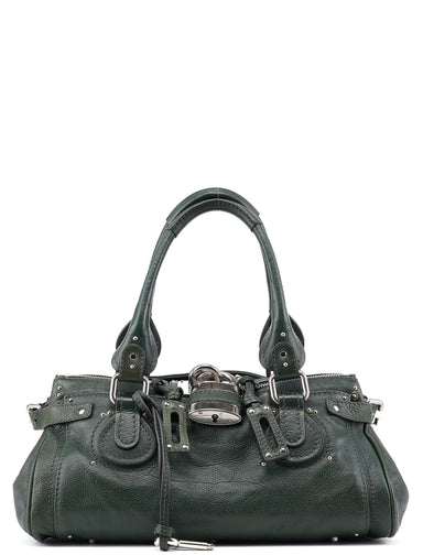 Chloé Green Leather Paddington Shoulder Bag