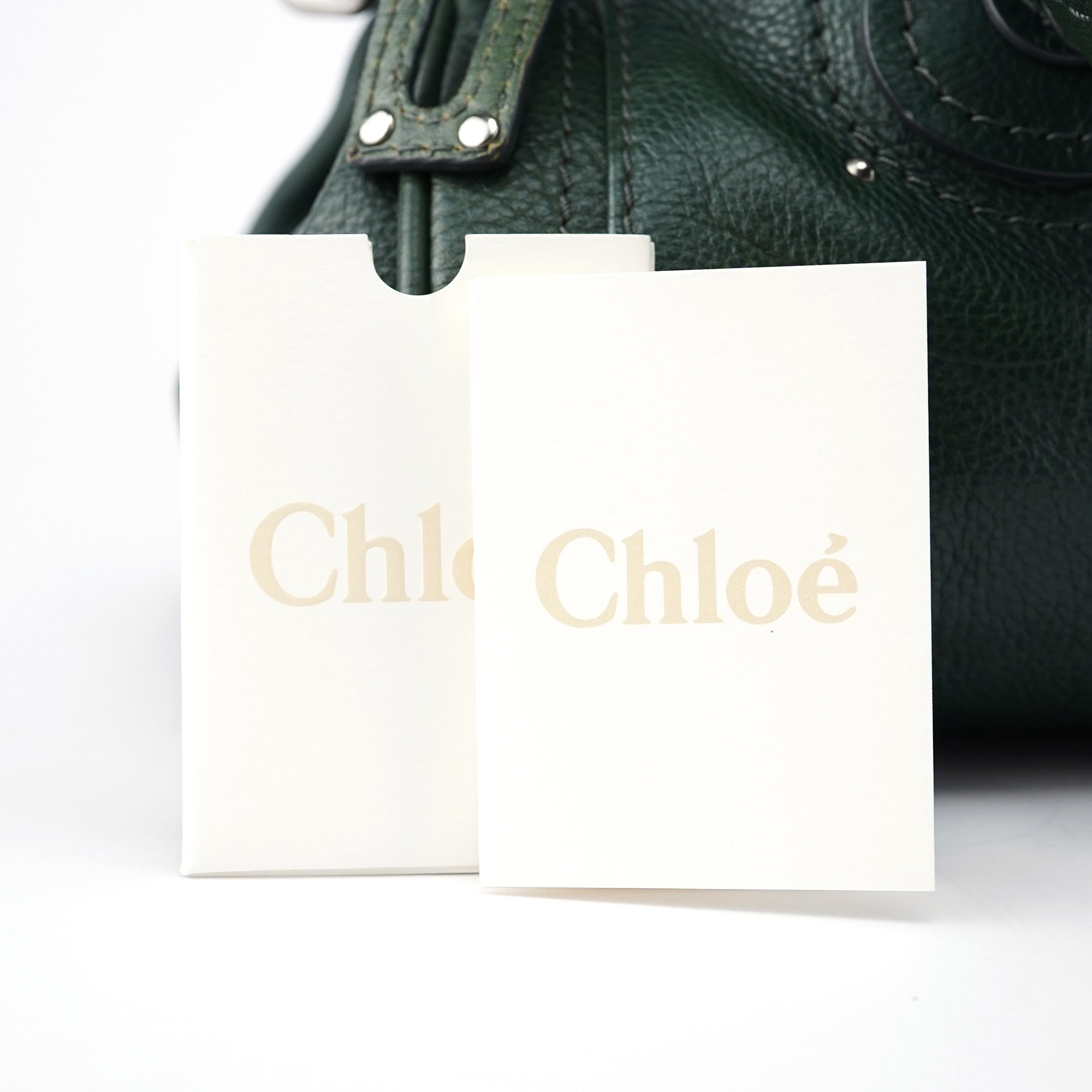 Chloé Green Leather Paddington Shoulder Bag