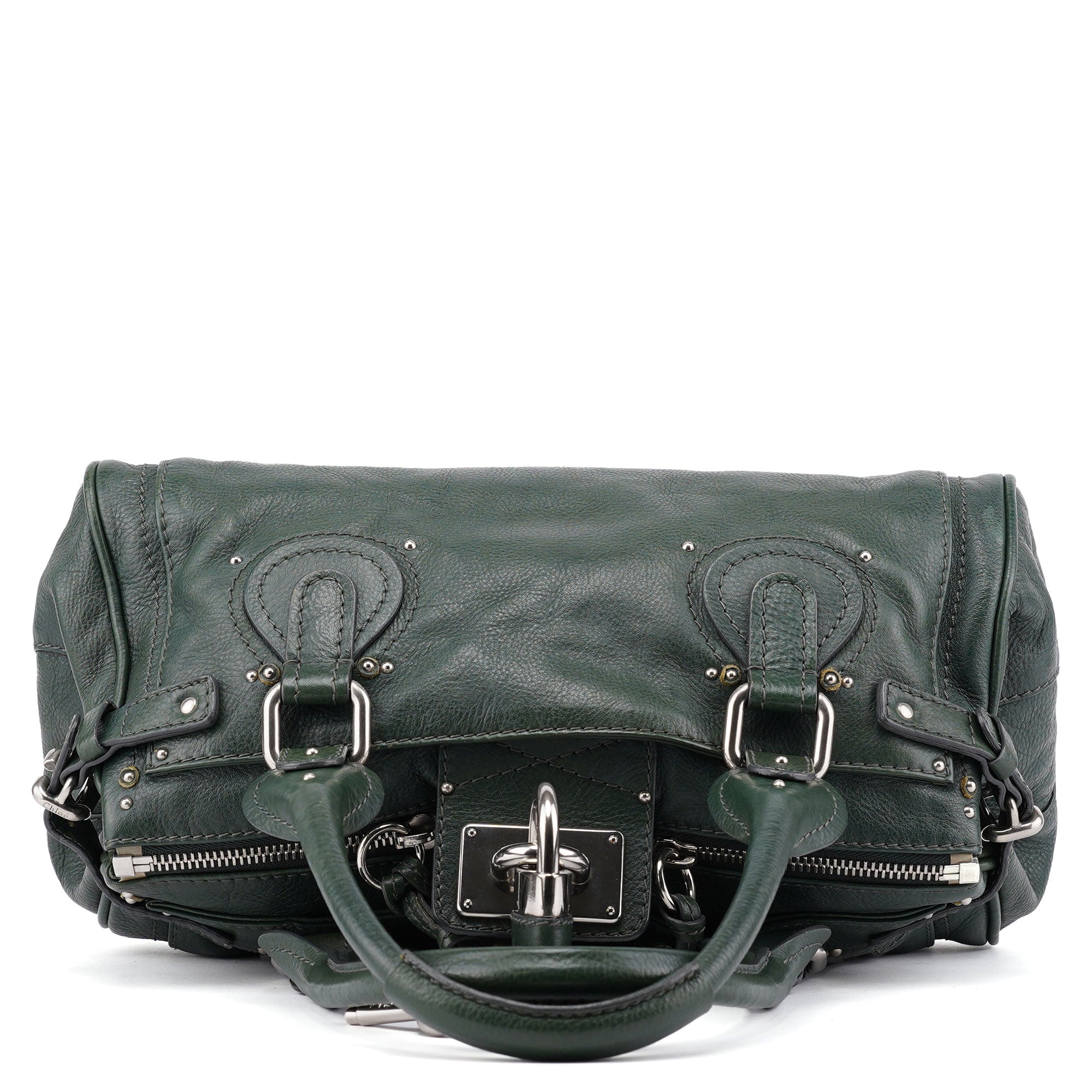 Chloé Green Leather Paddington Shoulder Bag