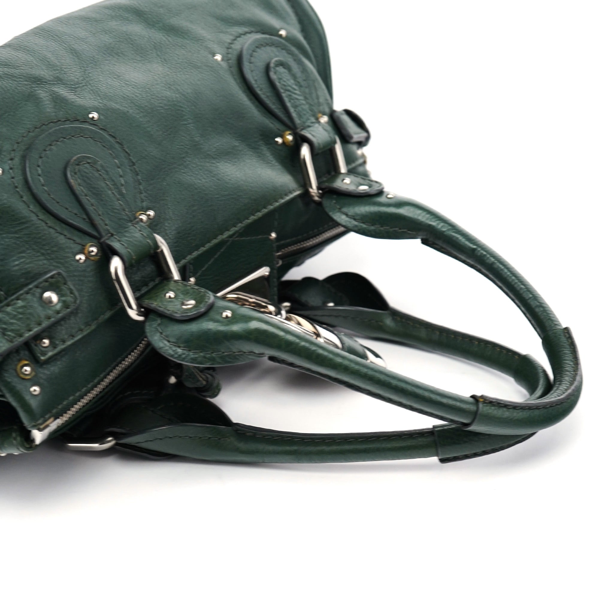 Chloé Green Leather Paddington Shoulder Bag