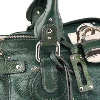 Chloé Green Leather Paddington Shoulder Bag