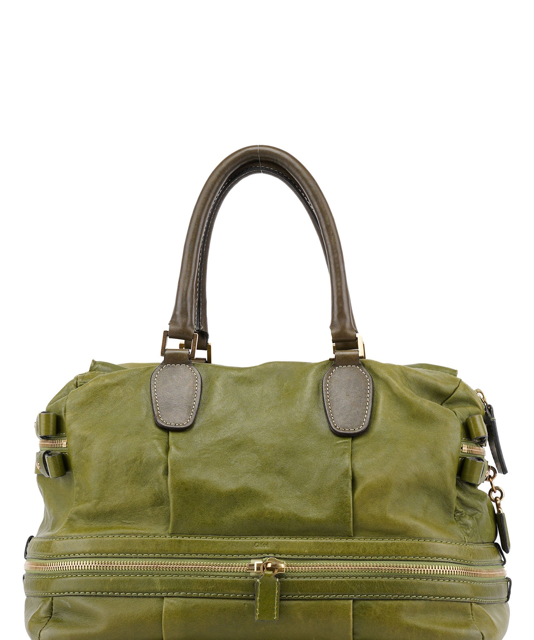 Chloe Green Leather Tote Bag