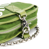 Chloe Green Nylon Logo Flap Shoulder Bag