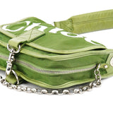Chloe Green Nylon Logo Flap Shoulder Bag