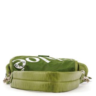 Chloe Green Nylon Logo Flap Shoulder Bag