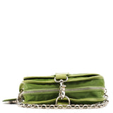 Chloe Green Nylon Logo Flap Shoulder Bag