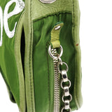 Chloe Green Nylon Logo Flap Shoulder Bag