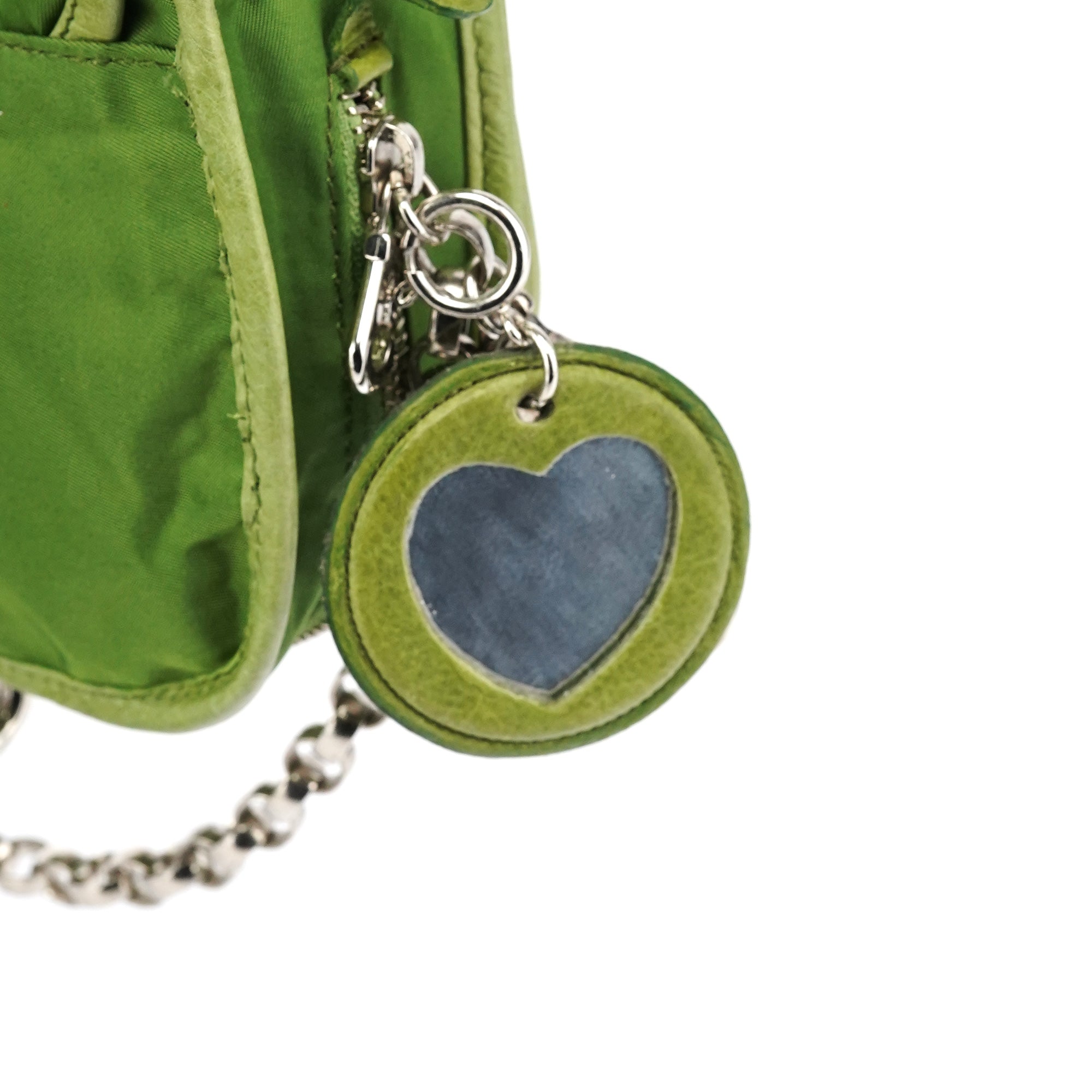 Chloe Green Nylon Logo Flap Shoulder Bag