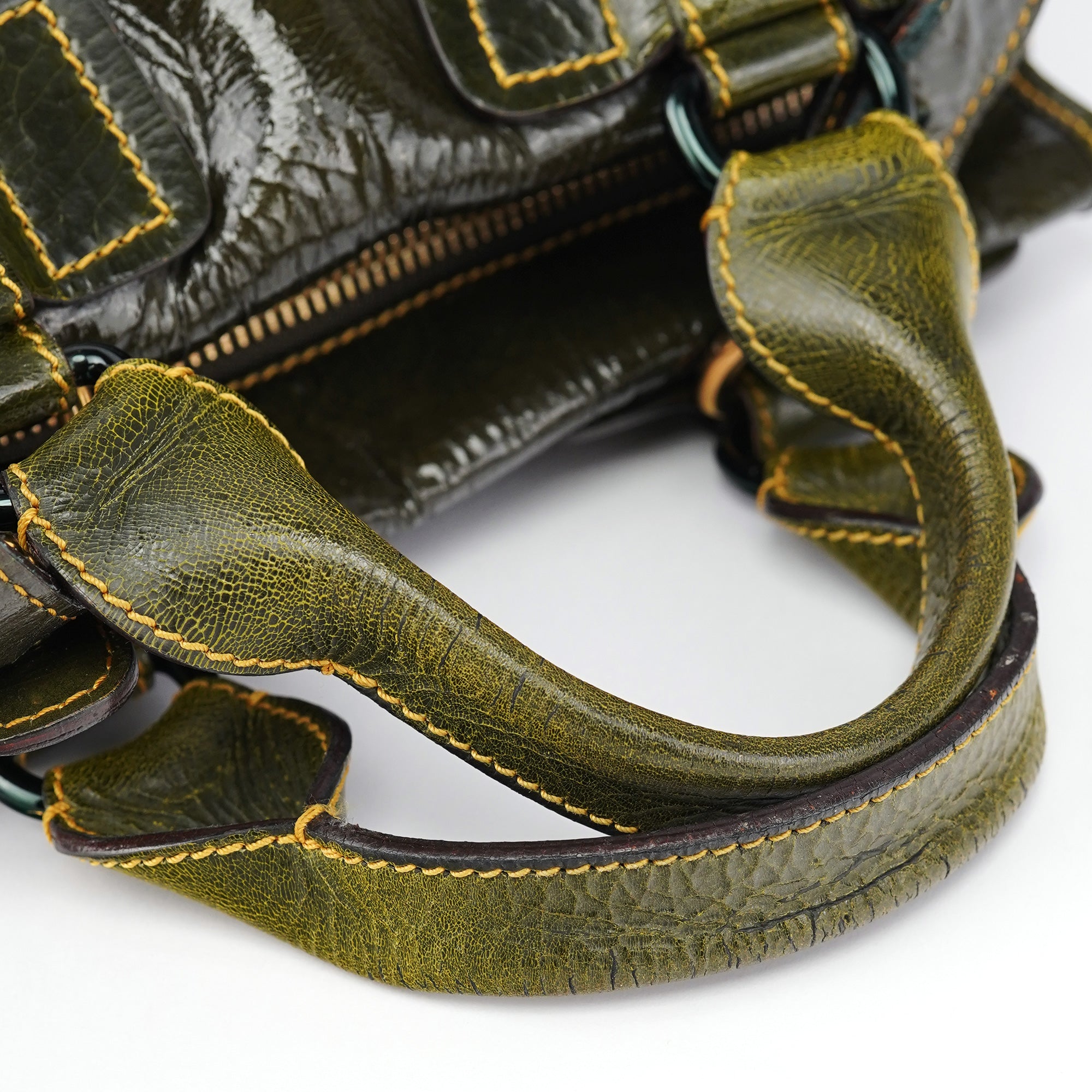 Chloé Green Patent Leather Bay 2-Way Bag