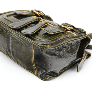 Chloé Green Patent Leather Bay 2-Way Bag