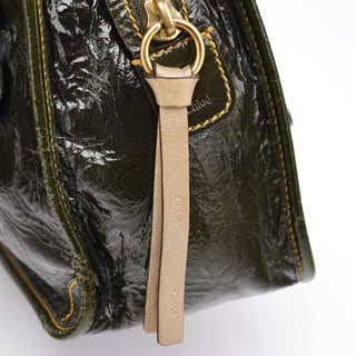 Chloé Green Patent Leather Bay 2-Way Bag