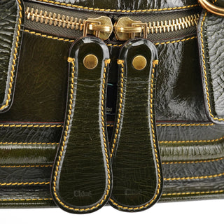 Chloé Green Patent Leather Bay 2-Way Bag