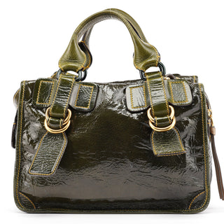 Chloé Green Patent Leather Bay 2-Way Bag