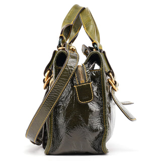 Chloé Green Patent Leather Bay 2-Way Bag