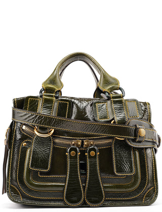 Chloé Green Patent Leather Bay 2-Way Bag