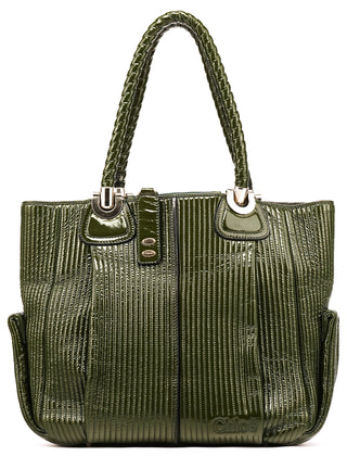 Chloé Green Patent Leather Heloise Tote Bag