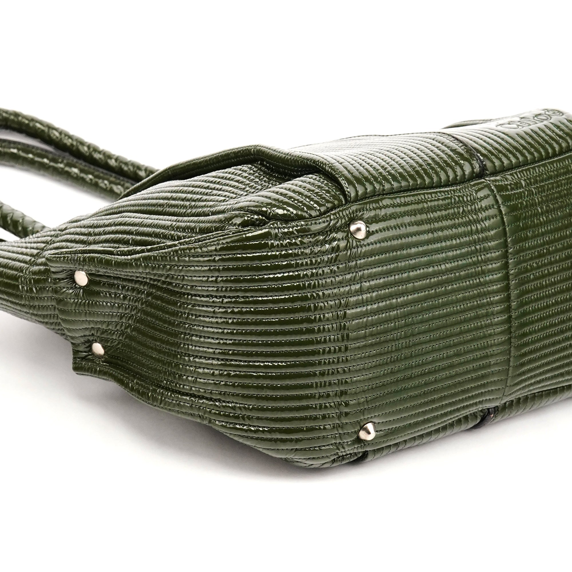 Chloé Green Patent Leather Heloise Tote Bag