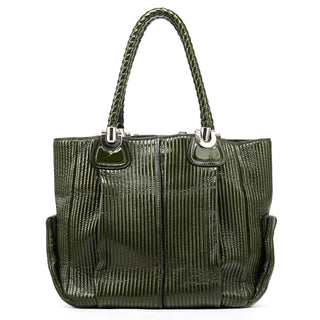 Chloé Green Patent Leather Heloise Tote Bag