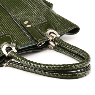 Chloé Green Patent Leather Heloise Tote Bag