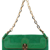 Chloé Green Suede Chain Shoulder Bag