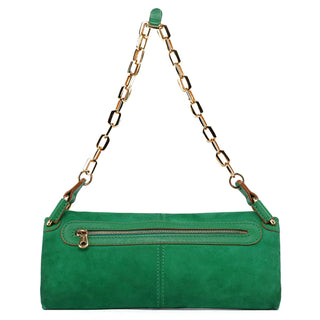 Chloé Green Suede Chain Shoulder Bag