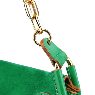 Chloé Green Suede Chain Shoulder Bag