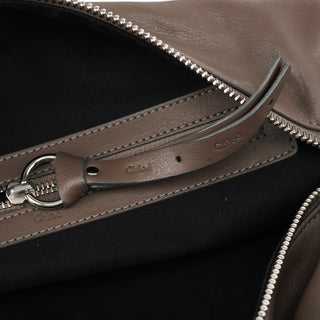 Chloe Greige Leather Eclipse Boston Bag