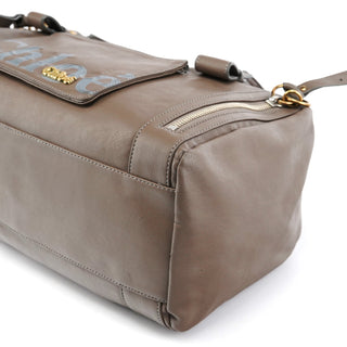 Chloe Greige Leather Eclipse Boston Bag