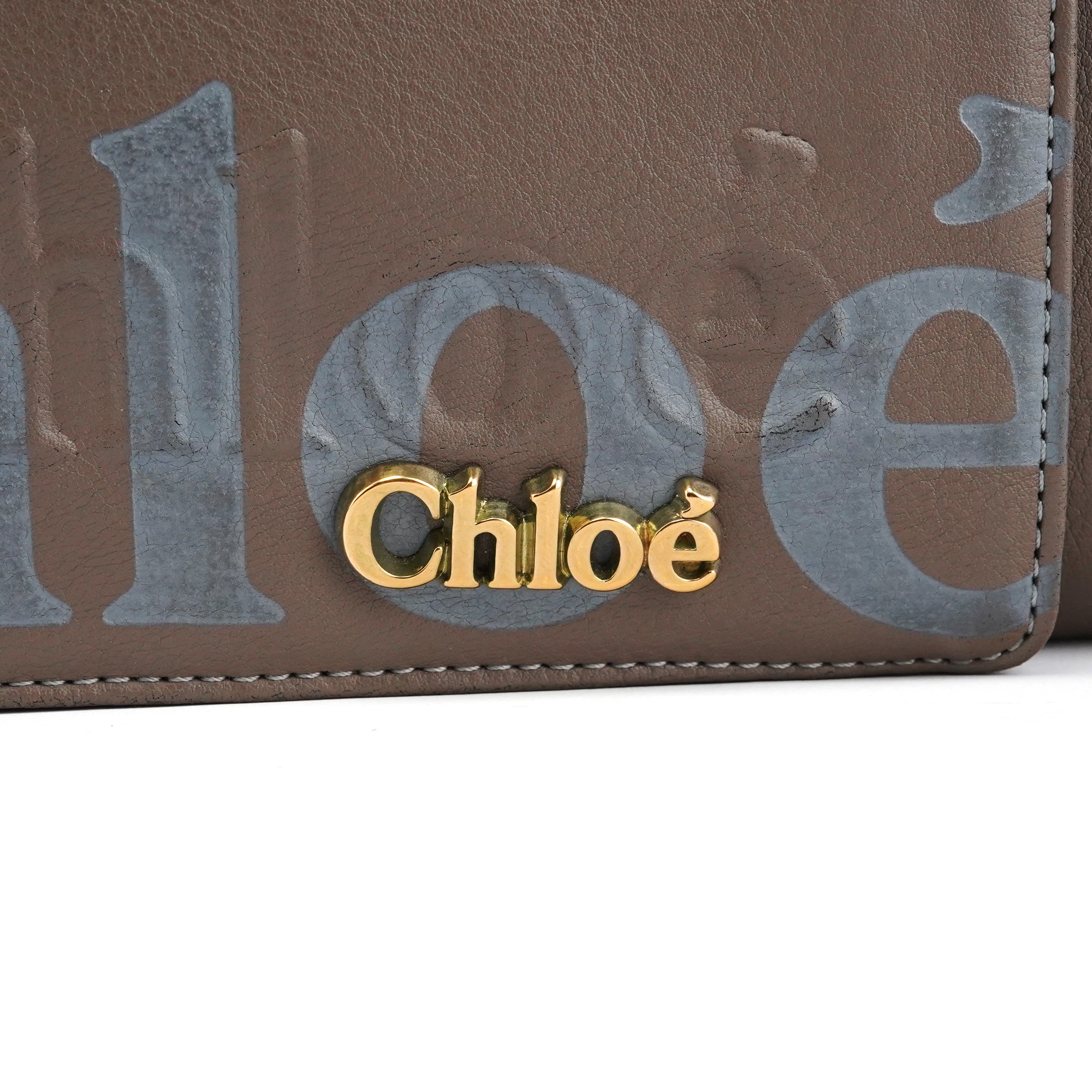 Chloe Greige Leather Eclipse Boston Bag
