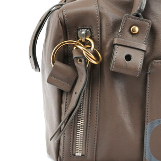 Chloe Greige Leather Eclipse Boston Bag