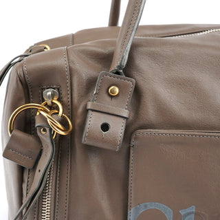 Chloe Greige Leather Eclipse Boston Bag