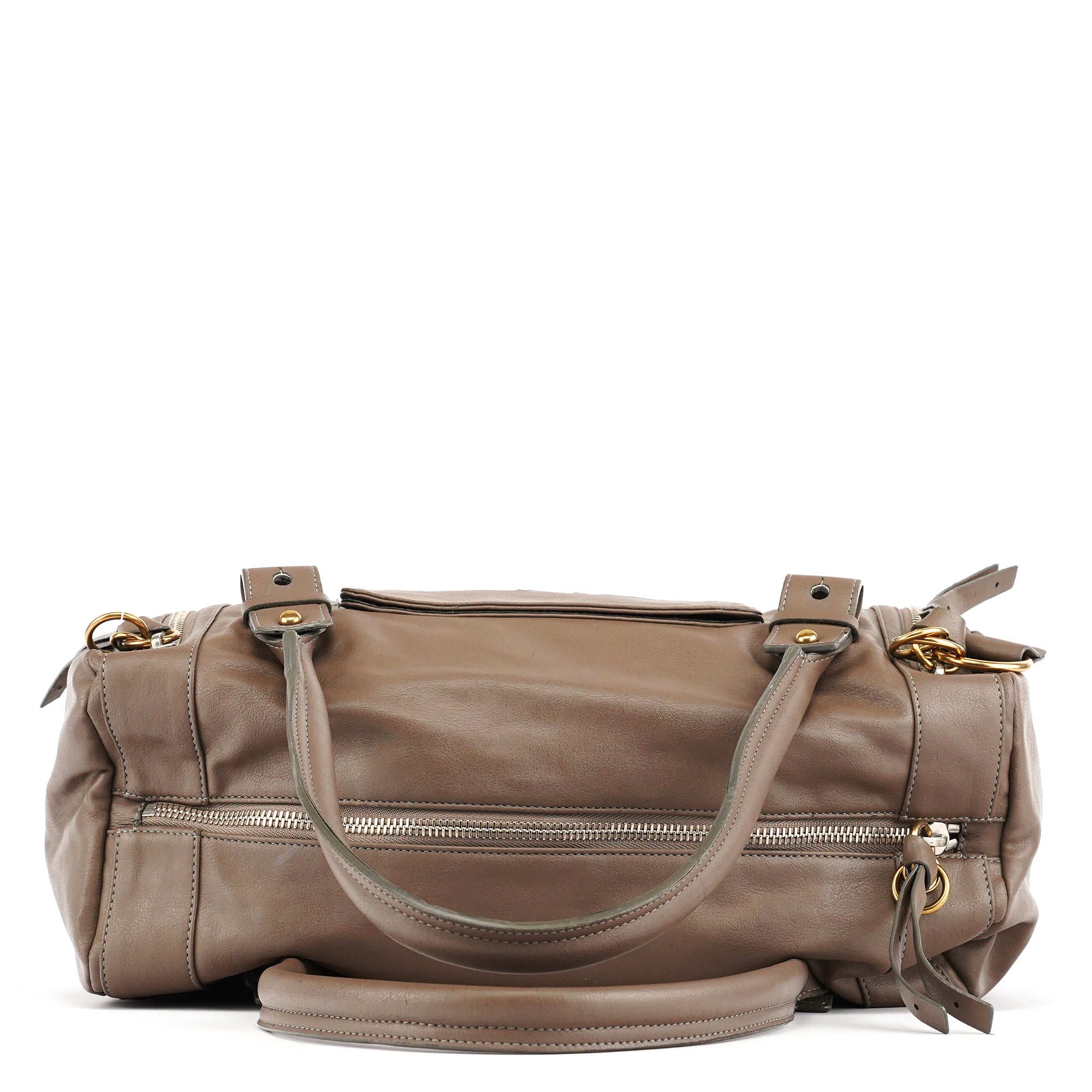 Chloe Greige Leather Eclipse Boston Bag
