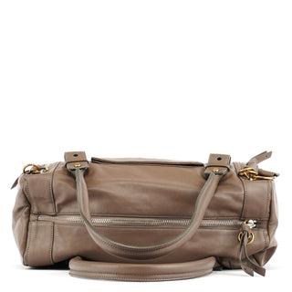 Chloe Greige Leather Eclipse Boston Bag