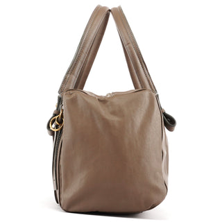Chloe Greige Leather Eclipse Boston Bag