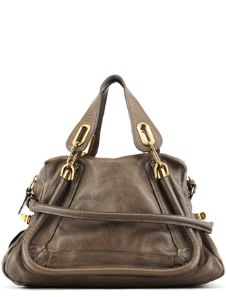 Chloe Greige Leather Paraty 2-Way Bag