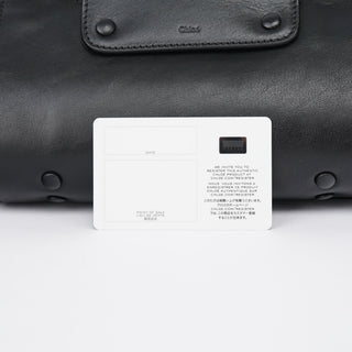 Chloe Grey Black Calfskin Leather Tote Bag