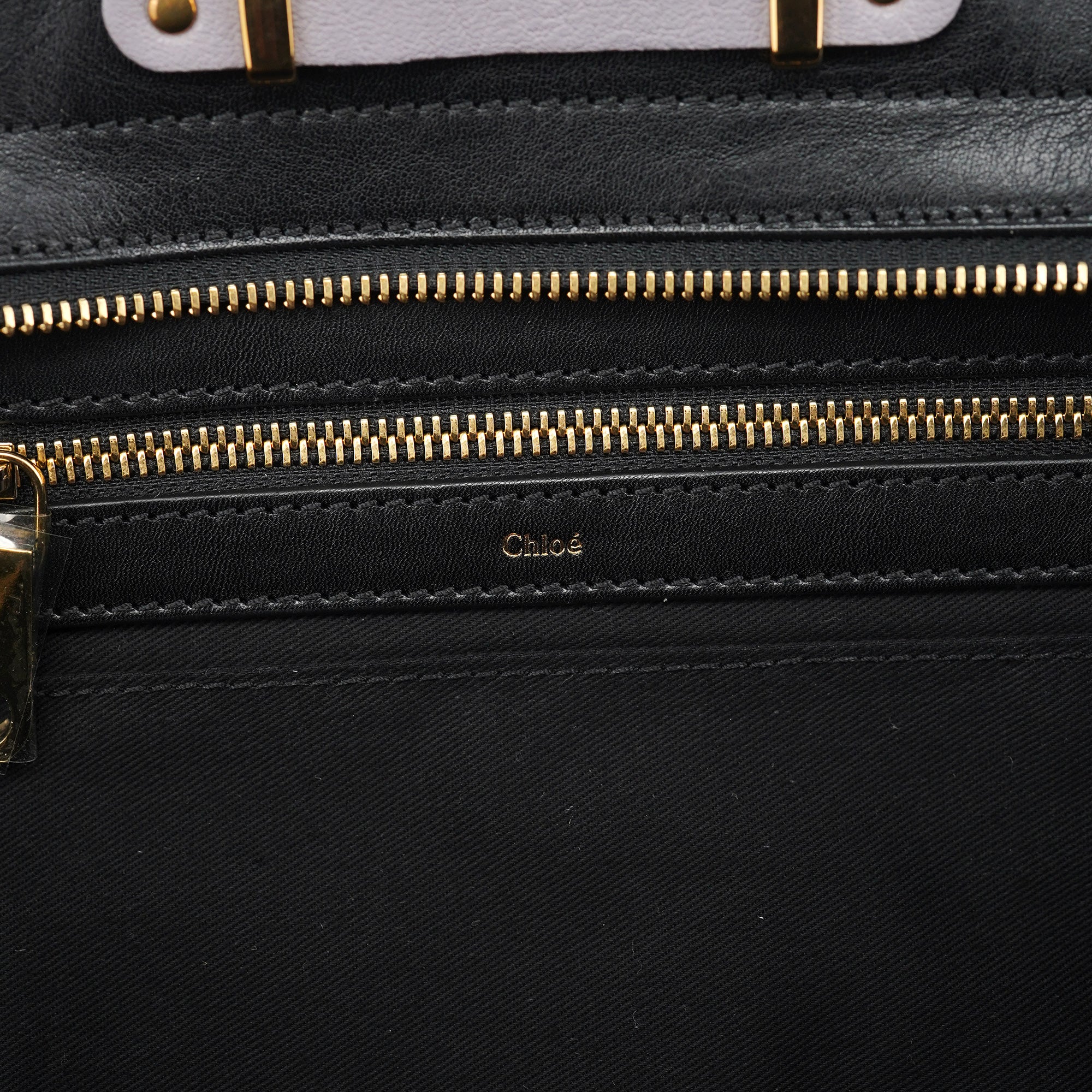 Chloe Grey Black Calfskin Leather Tote Bag