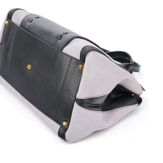 Chloe Grey Black Calfskin Leather Tote Bag