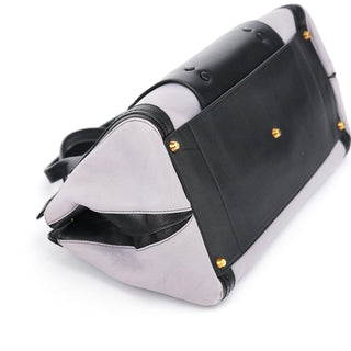 Chloe Grey Black Calfskin Leather Tote Bag