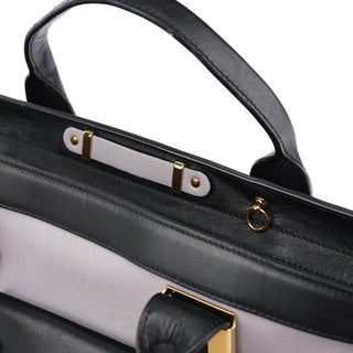 Chloe Grey Black Calfskin Leather Tote Bag