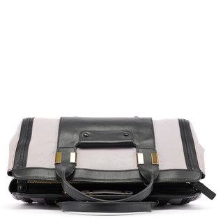 Chloe Grey Black Calfskin Leather Tote Bag