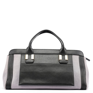 Chloe Grey Black Calfskin Leather Tote Bag