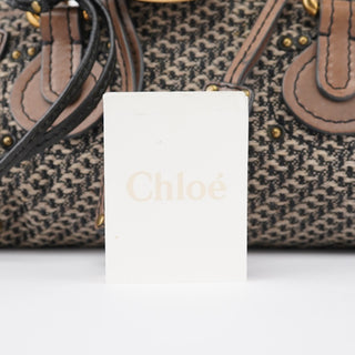 Chloé Grey Brown Tweed Paddington Shoulder Bag