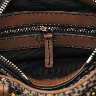 Chloé Grey Brown Tweed Paddington Shoulder Bag